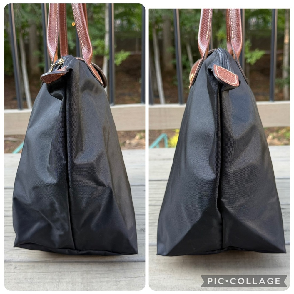 Longchamp Le Pliage Original L Tote Bag in black recycled canvas - Picture 4 of 16
